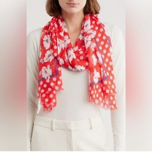 Kate Spade-Springtime Floral Oblong Scarf 🧣 ( Ponderosa Red ♥️) 0S